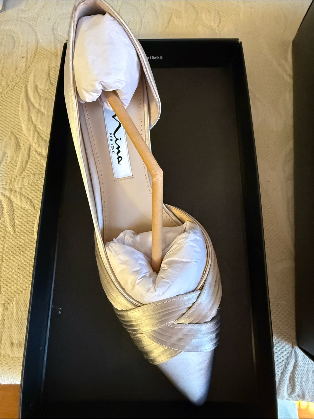 Nina Silver Crystal Satin Heels Brand new